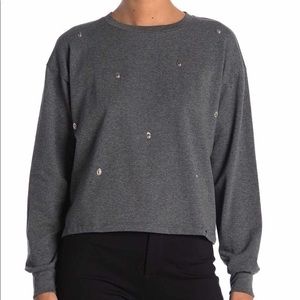 CircleX Flaming Skulls Sweatshirt Charcoal Grey